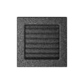 KRATKI KRATKA KOMINKOWA PROSTOKĄTNA CZARNO-SREBRNA Z ŻALUZJĄ 170X170 MM