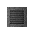 KRATKI KRATKA KOMINKOWA PROSTOKĄTNA CZARNO-SREBRNA Z ŻALUZJĄ 170X170 MM