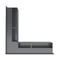 KRATKI KRATKA KOMINKOWA LUFT SF NAROŻNA PRAWA GRAFITOWA 547X766X60 MM