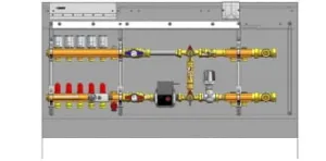 HERZ COMPACT FLOOR Z ROZDZIELACZEM GRZEJNIKOWYM 2 OBWODY, Z ELEKTRONICZNYMI KOMPONENTAMI W ZESTAWIE Z POMPĄ ELEKTRONICZNĄ, PODŁĄCZENIE Z PRAWEJ STRONY 10 OBWODÓW - 3 E533 10