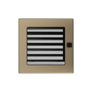 KRATKI KRATKA KOMINKOWA PROSTOKĄTNA ZŁOTO GALWANICZNE Z ŻALUZJĄ 170X170 MM