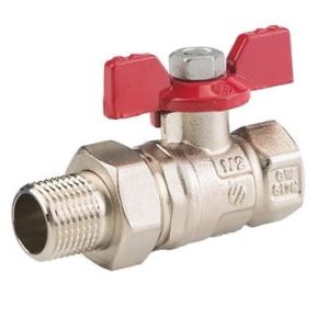 ARCO SENA ZAWÓR KULOWY Z PÓŁŚRUBUNKIEM PN30 GW-GZ Z GWINTEM POKRĘTŁO MOTYLKOWE CZERWONE 1/2GW - 1/2GZ 154103