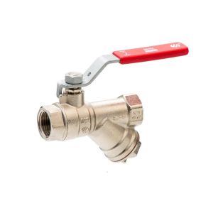 ARCO SENA ZAWÓR KULOWY Z FILTREM PN30 GW-GW Z GWINTEM DŹWIGNIA POKRYCIE CZERWONE 1GW - 1GW 152305