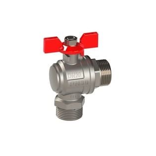 ARCO SENA ZAWÓR KĄTOWY PN30 GZ-GZ Z GWINTEM POKRĘTŁO MOTYLKOWE CZERWONE 1/2GZ - 1/2GZ 154504