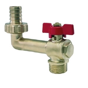 ARCO JARDIN SENA ZAWÓR CZERPALNY PIONOWY PN16 DN25 3/4GZ - 1GZ x 20 Z GWINTEM POKRĘTŁO MOTYLKOWE CZERWONE RH421