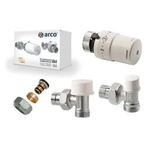 ARCO TEIDE TERMO PLUS ZESTAW TERMOSTATYCZNY KĄTOWY DO RUR WIELOWARSTWOWYCH 1/2 x 16 GŁÓWICA TERMOSTATYCZNA M28 (ZAWIERA  501215+880030+507255+C4392) - KCT03