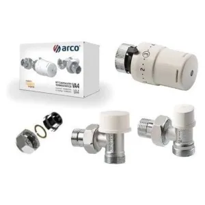 ARCO TEIDE TERMO PLUS ZESTAW TERMOSTATYCZNY KĄTOWY DO RUR MIEDZIANYCH 1/2 x 15 GŁOWICA TERMOSTATYCZNA M28 ZAWIERA  501215+880030+507255+C4380) - KCT05