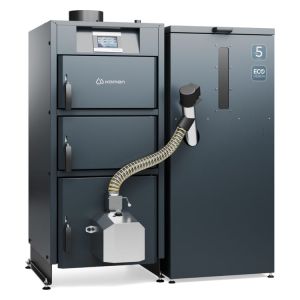 KAMEN PELLET KOMPAKT KOCIOŁ PELLETOWY O WYSOKIEJ SPRAWNOŚCI DO 92,7% KW 34 KW - ZASOBNIK PO PRAWEJ STRONIE, CZOPUCH DO GÓRY
