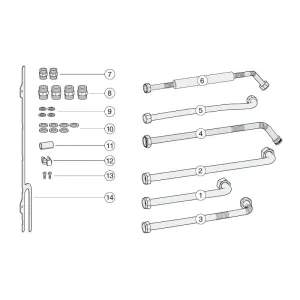 BOSCH ZESTAW CS10 - ZESTAW PRZYŁĄCZY POZIOMYCH OBIEGU GRZEWCZEGO, GAZU, CIEPŁEJ I ZIMNEJ WODY ORAZ CYRKULACJI (PRAWO/LEWO) - 7738112112