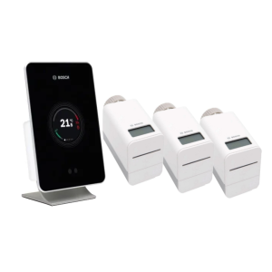BOSCH ZESTAW REGULATORA EASYCONTROL CT200 CZARNY Z TRZEMA ZDALNIE PROGRAMOWAMYMI GŁOWICAMI TERMOSTATYCZNYMI - 7736701394