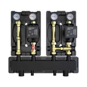 DEFRO DZGP-ECFP-02 GOTOWY ZESTAW POMPOWY DWUOBIEGOWY Z ROZDZIELACZEM - 1X GRUPA BEZPOŚREDNIA, 1X GRUPA Z ZAWOREM TERMOSTATYCZNYM- POMPY DEFRO ECOFLOW ENERGY PLUS