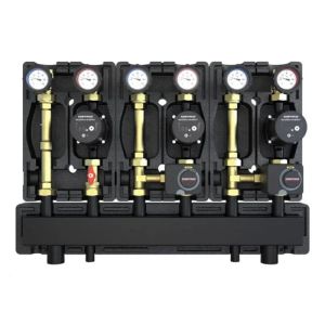 DEFRO DZGP-ECF-07 GOTOWY ZESTAW POMPOWY TRÓJOBIEGOWY Z ROZDZIELACZEM - 1X GRUPA BEZPOŚREDNIA, 2X GRUPA MIESZAJĄCA - POMPY DEFRO ECOFLOW ENERGY