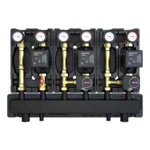 DEFRO DZGP-ECFP-07 GOTOWY ZESTAW POMPOWY TRÓJOBIEGOWY Z ROZDZIELACZEM - 1X GRUPA BEZPOŚREDNIA, 2X GRUPA MIESZAJĄCA - POMPY DEFRO ECOFLOW ENERGY PLUS