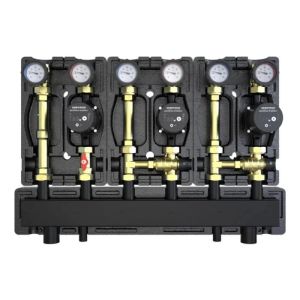 DEFRO DZGP-ECF-11 GOTOWY ZESTAW POMPOWY TRÓJOBIEGOWY Z ROZDZIELACZEM - 1X GRUPA BEZPOŚREDNIA, 2X GRUPA Z ZAWOREM TERMOSTATYCZNYM - POMPY DEFRO ECOFLOW ENERGY