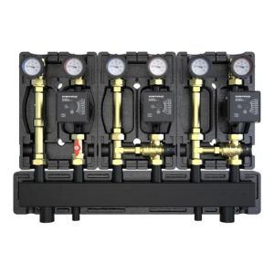 DEFRO DZGP-ECFP-11 GOTOWY ZESTAW POMPOWY TRÓJOBIEGOWY Z ROZDZIELACZEM - 1X GRUPA BEZPOŚREDNIA, 2X GRUPA Z ZAWOREM TERMOSTATYCZNYM - POMPY DEFRO ECOFLOW ENERGY PLUS