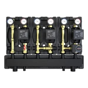 DEFRO DZGP-ECFP-13 GOTOWY ZESTAW POMPOWY TRÓJOBIEGOWY Z ROZDZIELACZEM - 1X GR. BEZPOŚREDNIA, 1X GR. MIESZAJĄCA, 1X GR. Z ZAWOREM TERMOSTATYCZNYM - POMPY DEFRO ECOFLOW ENERGY PLUS