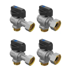 ARCO SENA ZESTAW ZAWORÓW KĄTOWYCH DO KOTŁÓW PN30 GZ-RN POKRĘTŁO MOTYLKOWE (150813 2szt. + 150814 2szt.), KVC02