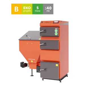 TEKLA KOCIOŁ AUTOMATYCZNY NA WĘGIEL GROSZEK DRACO 35 KW - ZASOBNIK PO LEWEJ STRONIE