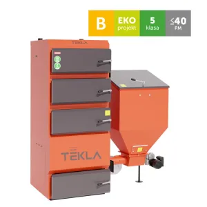 TEKLA KOCIOŁ AUTOMATYCZNY NA WĘGIEL GROSZEK DRACO 75 KW - ZASOBNIK PO PRAWEJ STRONIE