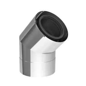 TERMET KOLANO 45° PP/STAL WYSOKI POŁYSK Ø80/Ø125 MM T 9000 04 05 42