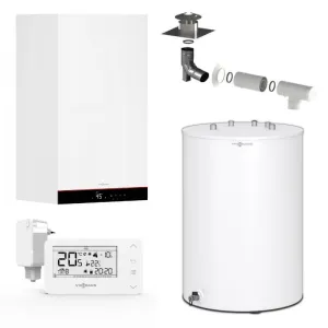 VIESSMANN PAKIET KOCIOŁ 1 FUN. VITODENS 050-W B0HA 19 KW + PODGRZEWACZ C.W.U. VITOCELL 100-W TYP CUGA 100L + TERMOSTAT BSOP + ZESTAW W SZACHT 60/100 Z028063