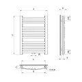 DIAMOND GRZEJNIK ŁAZIENKOWY GR3V-13/32, WYMIARY 400X800, 13 ŻEBEREK, 282W, ZASILANIE DOLNE CENTRYCZNE, BIAŁY