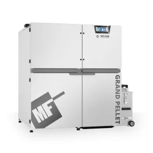 METAL-FACH GRAND PELLET KOCIOŁ PELLETOWY Z AUTOMATYCZNYM PODAJNIKIEM PO LEWEJ STRONIE 25 KW - CZOPUCH DO TYŁU