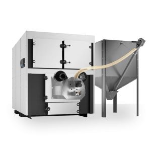 METAL-FACH GRAND PELLET KOCIOŁ PELLETOWY Z AUTOMATYCZNYM PODAJNIKIEM 300 KW - CZOPUCH DO TYŁU