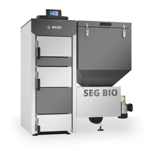 METAL-FACH SEG BIO KOCIOŁ PELLETOWY Z AUTOMATYCZNYM PODAJNIKIEM PO PRAWEJ STRONIE 15 KW - CZOPUCH DO TYŁU