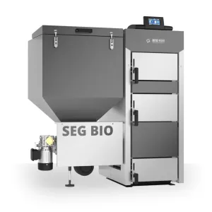 METAL-FACH SEG BIO KOCIOŁ PELLETOWY Z AUTOMATYCZNYM PODAJNIKIEM PO LEWEJ STRONIE 20 KW - CZOPUCH DO TYŁU