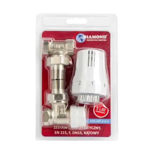 DIAMOND ZESTAW TERMOSTATYCZNY, EN215/PN-M-75002- DN15- F-K, KĄTOWY