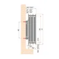 DIAMOND GRZEJNIK STALOWY TYP-33 900X500, ZASILANIE BOCZNE, Z MOCOWANIEM, 33-900X0500