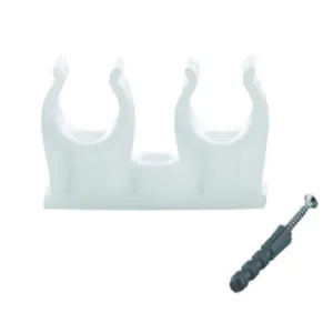 KLIPS PODWÓJNY Z WKRĘTEM I KOŁKIEM ROZPOROWYM FI22