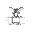 DIAMOND ZAWÓR KULOWY STANDARD Z MOTYLKIEM DN20 3/4" PN16 GW/GZ