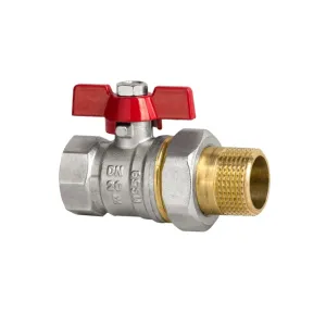 DIAMOND ZAWÓR KULOWY ZE ŚRUBUNKIEM, Z DŁAWIKIEM, Z ALUMINIOWYM MOTYLKIEM DN15 1/2" PN20 GW/GZ