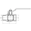 DIAMOND ZAWÓR KULOWY HISZPAN Z RĄCZKĄ DN15 1/2" PN30 GW/GZ