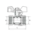 DIAMOND ZAWÓR KULOWY HISZPAN Z MOTYLKIEM DN15 1/2" PN30 GW/GW