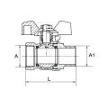 DIAMOND ZAWÓR KULOWY HISZPAN Z MOTYLKIEM DN15 1/2" PN30 GW/GZ