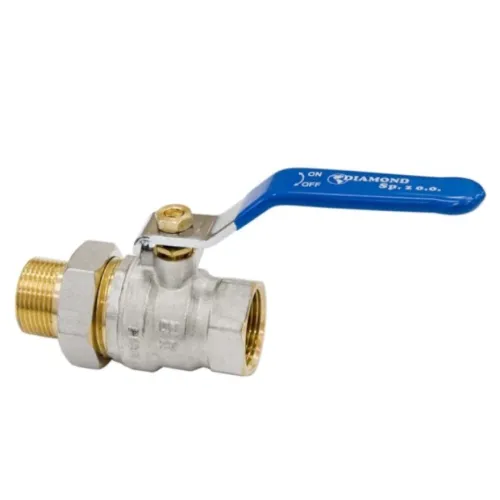 DIAMOND ZAWÓR KULOWY HISZPAN ZE ŚRUBUNKIEM Z RĄCZKĄ Z DŁAWIKIEM DN15 1/2" PN30 GW/GZ