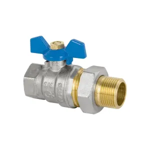 DIAMOND ZAWÓR KULOWY HISZPAN MOTYLKOWY ZE ŚRUBUNKIEM Z DŁAWIKIEM DN20 3/4" PN30 GW/GZ