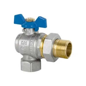 DIAMOND ZAWÓR KULOWY C.O. HISZPAN MOTYLKOWY ZE ŚRUBUNKIEM Z DŁAWIKIEM DN15 1/2" PN30 GW/GZ