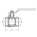 DIAMOND ZAWÓR KULOWY CIĘŻKI RĄCZKA DN15 1/2" PN40 GW/GW