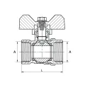 DIAMOND ZAWÓR KULOWY CIĘŻKI Z MOTYLKIEM DN15 1/2" PN40 GW/GW