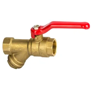 DIAMOND ZAWÓR KULOWY Z RĄCZKĄ I FILTREM SKOŚNYM DN20 3/4" PN10 GW/GW