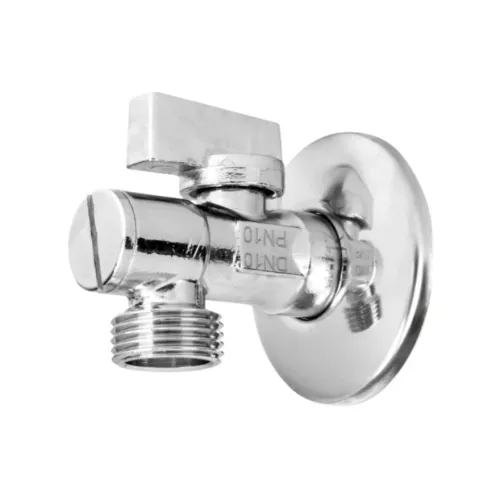 DIAMOND ZAWÓR KULOWY KĄTOWY Z FILTREM I ROZETĄ 1/2" PN10 CHROM
