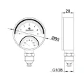 TERMOMANOMETR-TYP:420 TERMOMETR BM-80-2-G1/2B-6-0/120-2-26-10 Z CIŚNIENIOMIERZEM 10-B-80-G1/2B-2,5 - 0/6bar