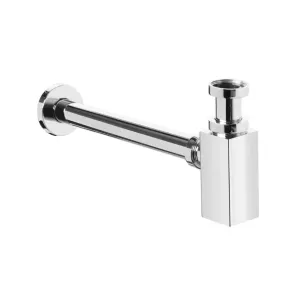 DIAMOND SYFON BUTELKOWY DO UMYWALKI 1 1/4. MOSIĄDZ CHROM KWADRATOWY (PÓŁSYFON)