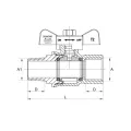 DIAMOND ZAWÓR KULOWY GAZOWY MOTYL DN15 1/2" PN5 GW/GZ