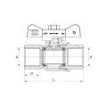 DIAMOND ZAWÓR KULOWY GAZOWY MOTYL DN20 3/4" PN5 GW/GW