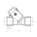 DIAMOND FILTR SKOŚNY DO INSTALACJI GAZOWYCH DN25 1" GW/GW